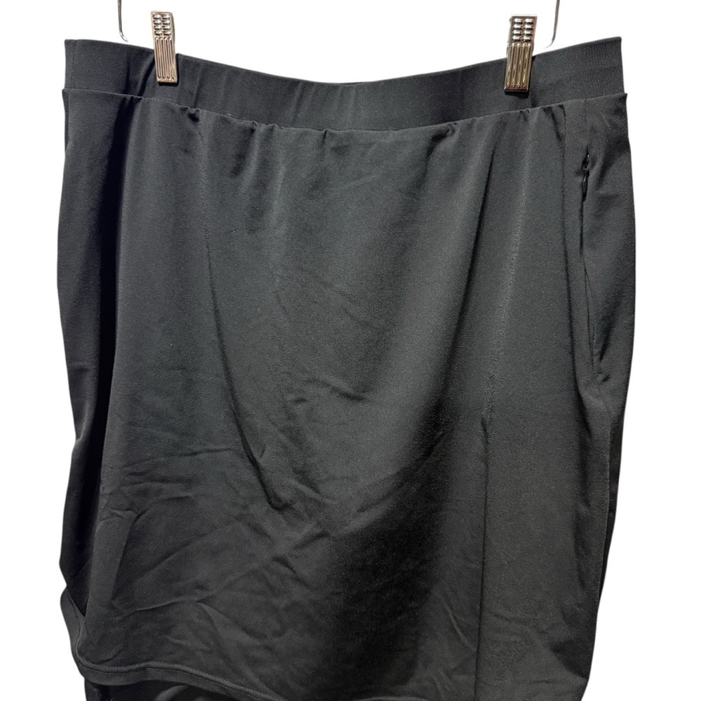 HydroChic Ruched Runner Swim Skirt 2X Black Skirted Leggings Modest UPF Beach - Picture 8 of 14